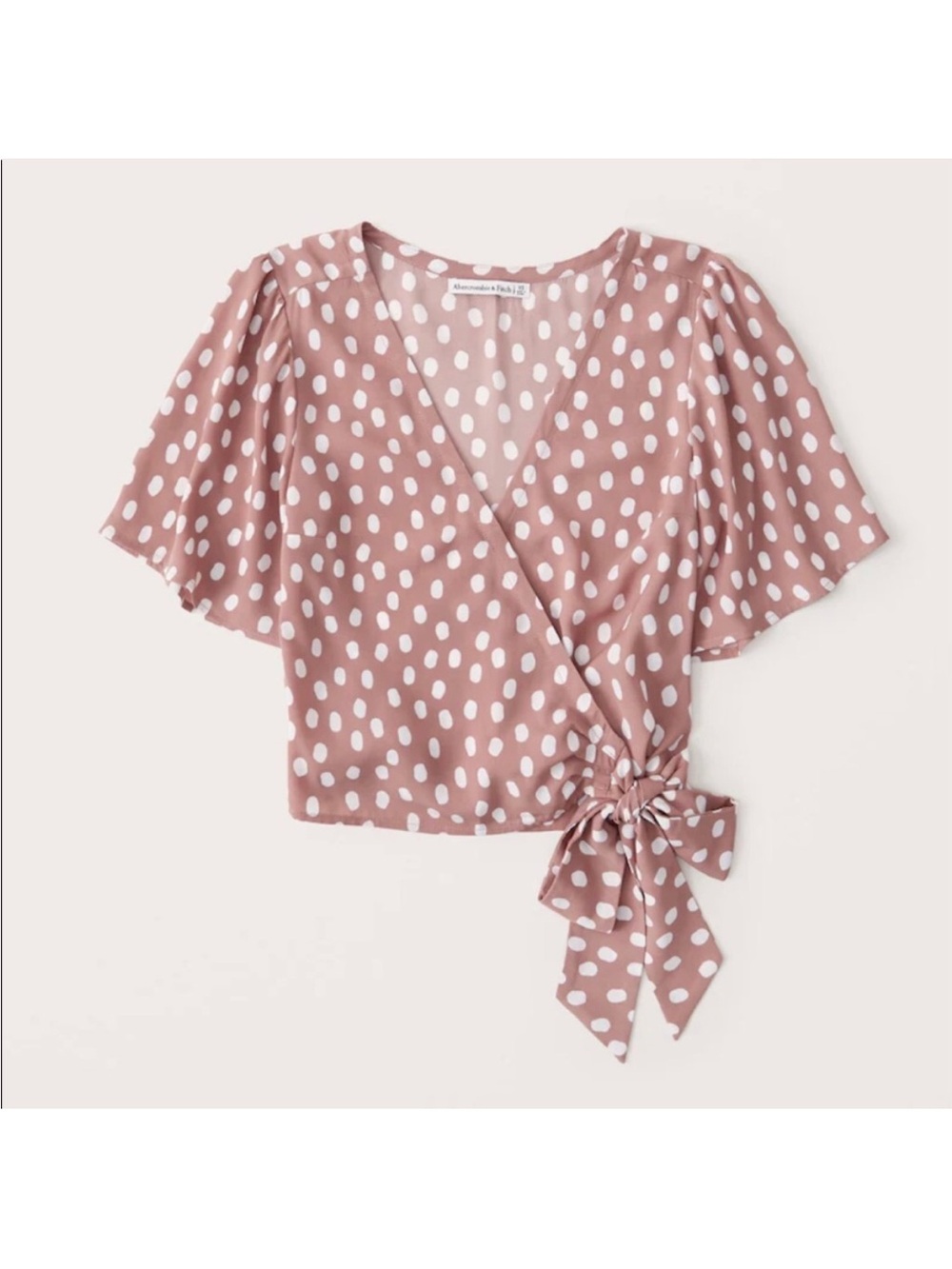 Abercrombie and fitch Brown Polka Dot Wrap Top size small